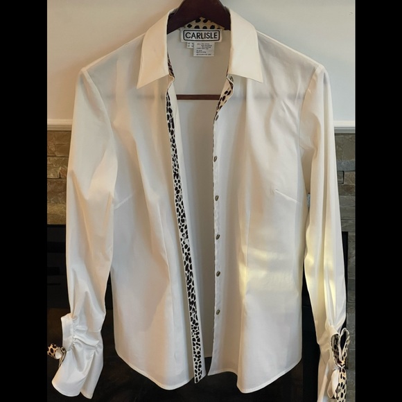 Carlisle Tops - Carlisle cheetah embellished blouse